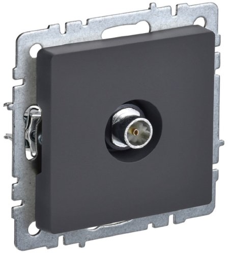 Розетка TV Оконечная без рамки IEK Brite РТВ11-0-БрГ 1-м. графит фото Розетка TV Оконечная без рамки IEK Brite РТВ11-0-БрГ 1-м. графит картинка